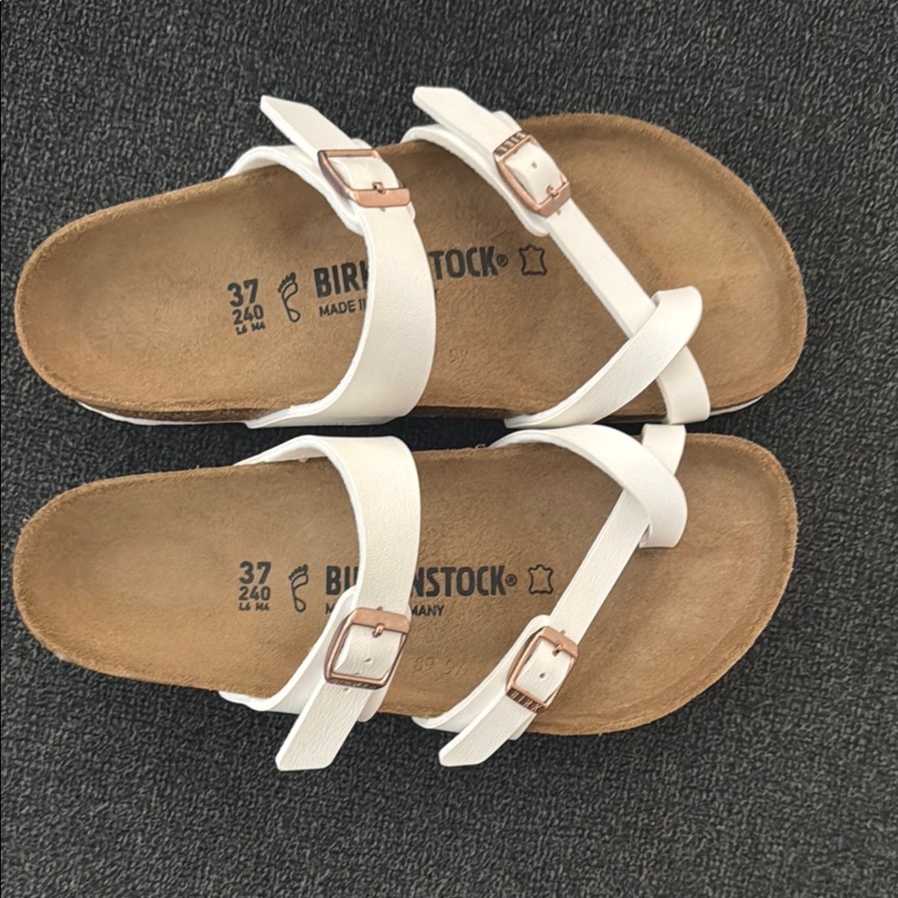 Birkenstock White Cross-Strap Sandals